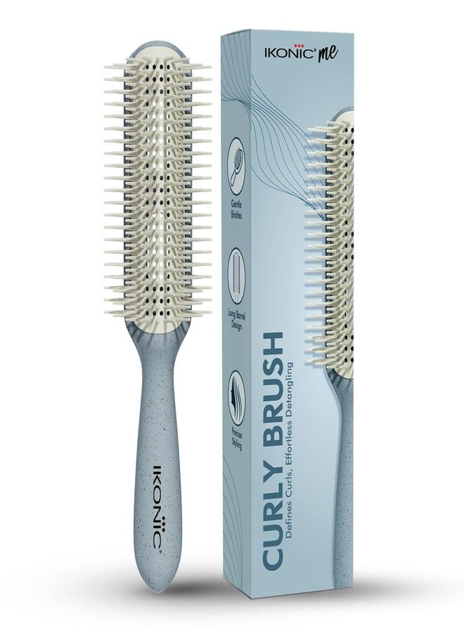 Ikonic Me Curl Hair Brush IKM-3019 Eco Conscious, Flexible Nylon Bristles for Low Breakage & Effortless Glide, for Thick Sections, Faster Blow Dry Styling, Lifts Roots for Added Volume - Powder Blue - Image 1