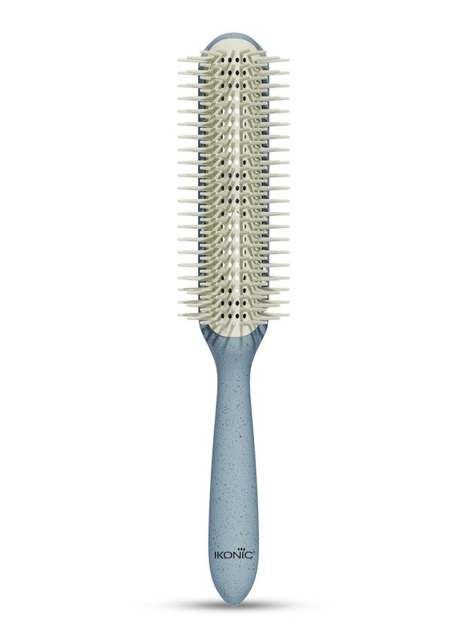 Ikonic Me Curl Hair Brush IKM-3019 Eco Conscious, Flexible Nylon Bristles for Low Breakage & Effortless Glide, for Thick Sections, Faster Blow Dry Styling, Lifts Roots for Added Volume - Powder Blue - Image 2