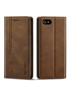 Case Cover Forwenw F2 Series Magnetic Horizontal Flip Leather Case with Holder & Card Slots & Wallet For iPhone 8 Plus / 7 Plus Brown