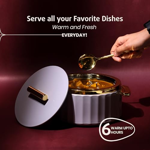 Selvel Camry Casserole Insulated Hot Pot with Stainless Steel Inner Single | Roti Casserole | Hot Box for Kitchen | Chapati, Roti, Biryani | Keeps Food Hot & Fresh (Lid Grey, 3pc Set) - Image 3