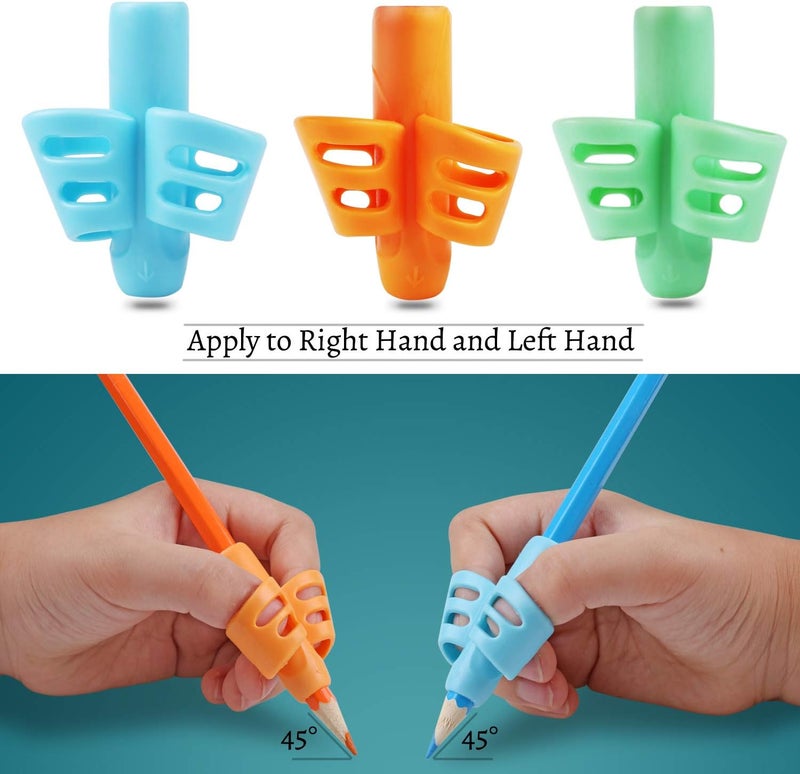 DMFLY Pencil Grips Pencil Grips for Kids Handwriting Children Pen Writing Aid Grip Set Posture Correction Tool for Kids Preschoolers Children Hollow Ventilation Design 3 Pack - Image 3