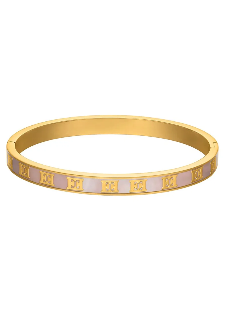 إسكادا Eliza Bangle for Women Pink Mother-of-Pearl Finish, Signature Logo