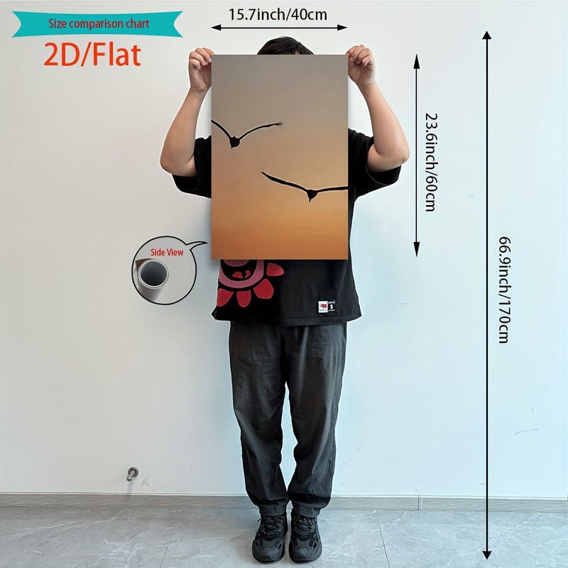 مطبوعات قماش بدون إطار 31.5x47.2 إنش 80x120 سم طيور تحلق عند غروب الشمس لديكور غرفة المعيشة والمكتب والمقهى والحانة هدية عيد الميلاد وعيد الميلاد - Image 3