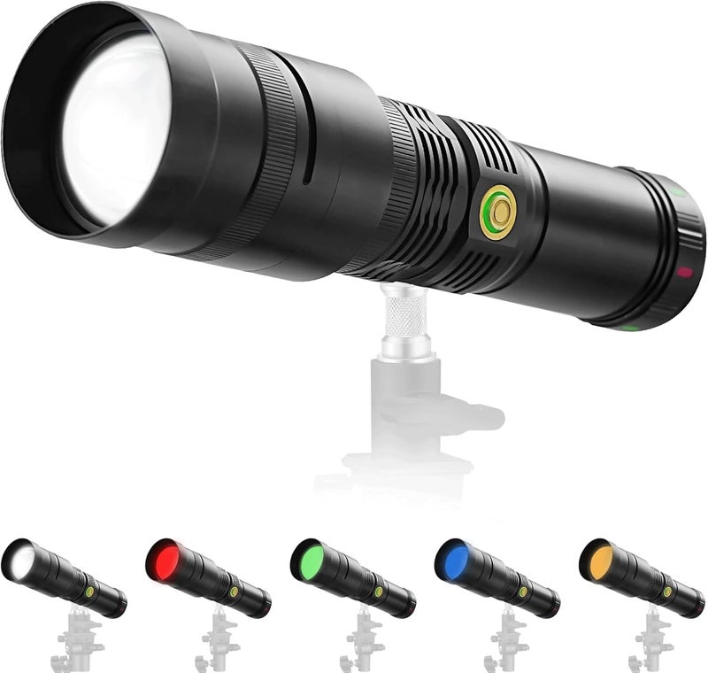 Wellmaking 35W LED Photography Flashlight Optical Glass Lenses, 7800mAh Aluminum Alloy Patterned Ambient Light, with 20 Patterned Light Filters for Photo, Content Creation Video Recording Accessorie - Image 1