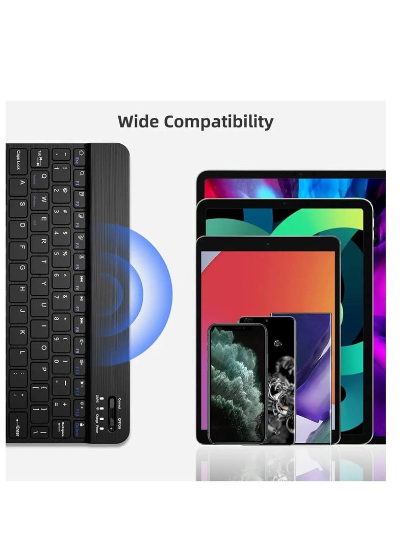 Generic - Wireless Keyboard, Mini Portable Bluetooth Keyboard, Ultra Slim Quiet Ergonomic Keyboard with Rechargeable Battery for iOS, Android and Windows - Image 1