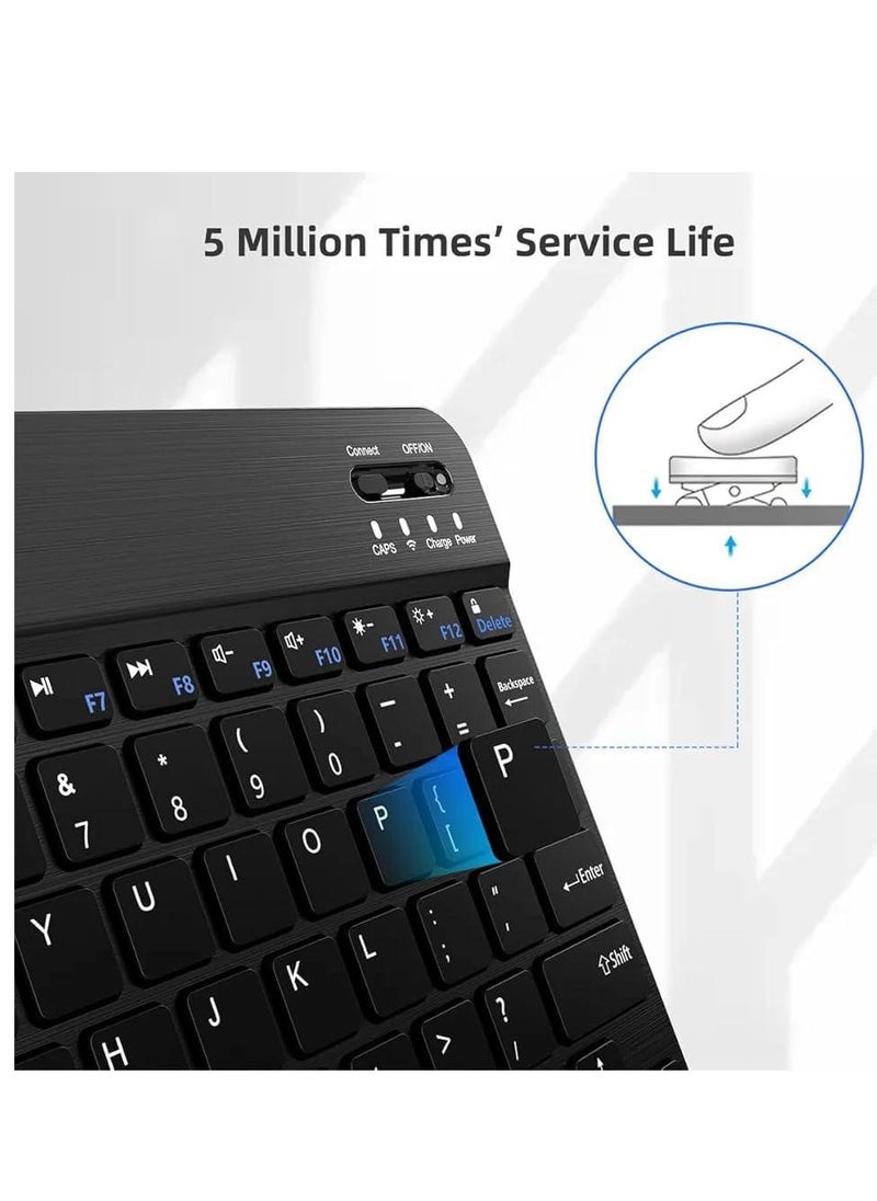 Generic - Wireless Keyboard, Mini Portable Bluetooth Keyboard, Ultra Slim Quiet Ergonomic Keyboard with Rechargeable Battery for iOS, Android and Windows - Image 1