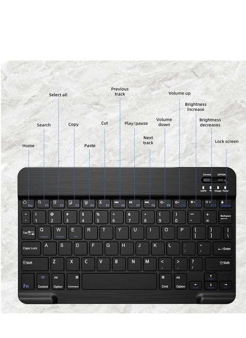 Generic - Wireless Keyboard, Mini Portable Bluetooth Keyboard, Ultra Slim Quiet Ergonomic Keyboard with Rechargeable Battery for iOS, Android and Windows - Image 1