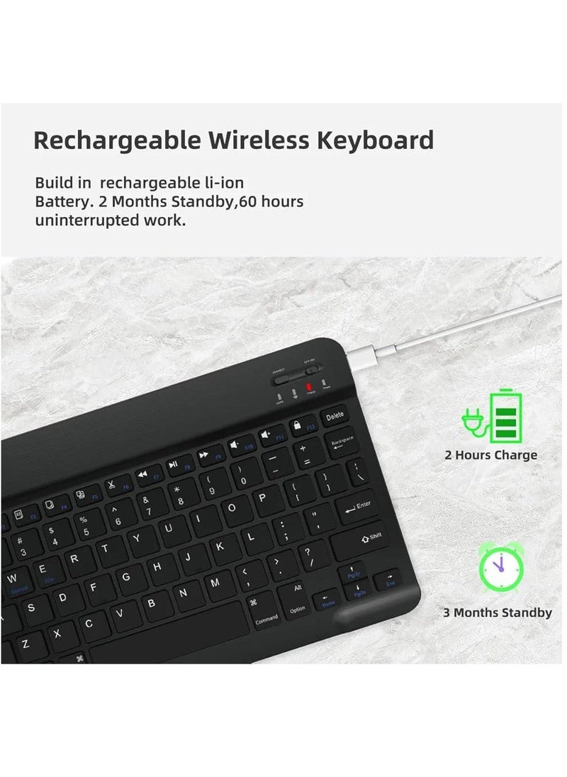 Generic Wireless Keyboard, Mini Portable Bluetooth Keyboard, Ultra Slim Quiet Ergonomic Keyboard with Rechargeable Battery for iOS, Android and Windows  - Image 4