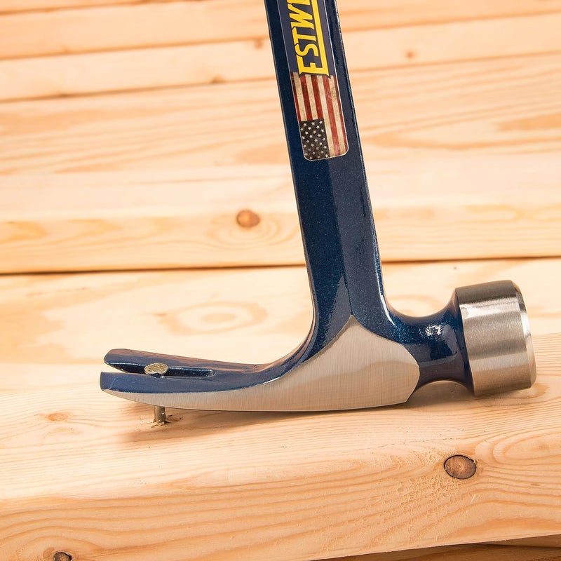 Estwing BIG BLUE Framing Hammer - 25 oz Straight Rip Claw with Forged Steel Construction & Shock Reduction Grip - E3-25S - Image 5