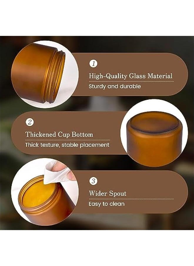 12Pack 8 Oz Glass Jars with Lids - Round Empty Glass Candle Jars with Lids/Food Storage Containers/Body ers Containers/Body er Jars
