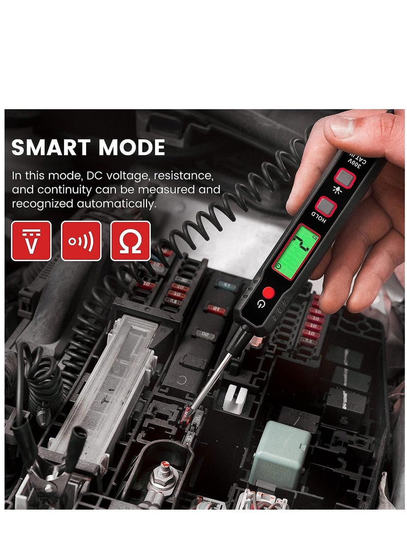 م Tester رقمي ذكي لقياس الفولتية 0.8V-100V مع خلفية LCD وضوء فلاش لدورات السيارات - مثالي للسيارات والشاحنات - Image 2
