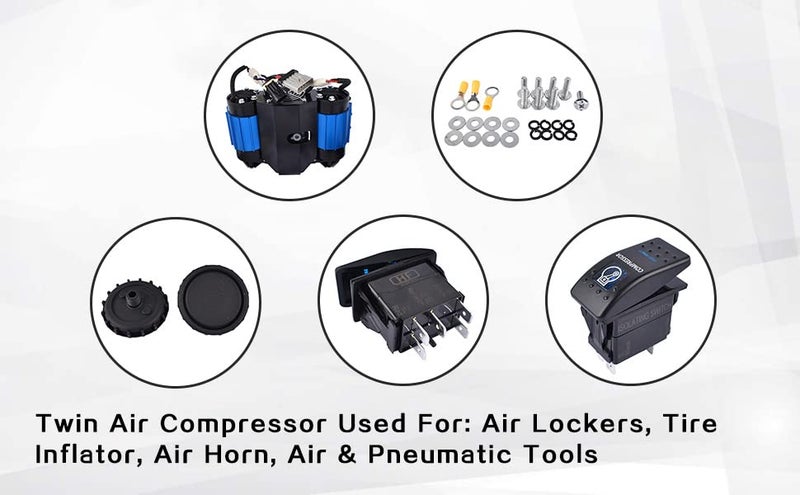 Bario Universal High Performance On-Board Twin Air Compressor 12 Volts Replacement For ARB CKMTA12, For Tire Inflator Air Horn Air Tools Air Lockers Locking Differentials and Pneumatic Tools - Image 2