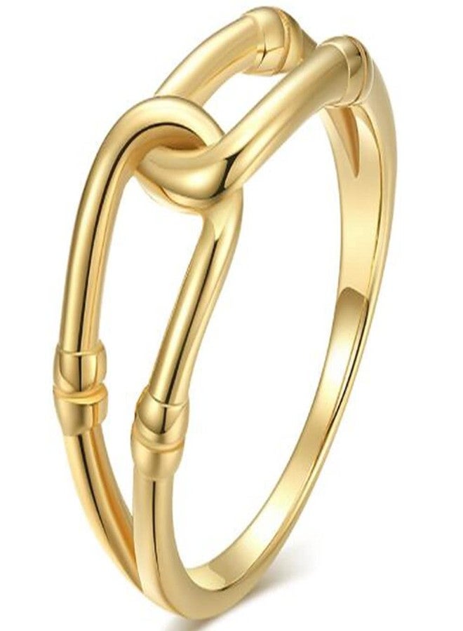 Jude Jewelers Stainless Steel Wave Knotted Chain Infinity Classic Plain Promise Statement Anniversary Ring (Gold, 13) - Image 1