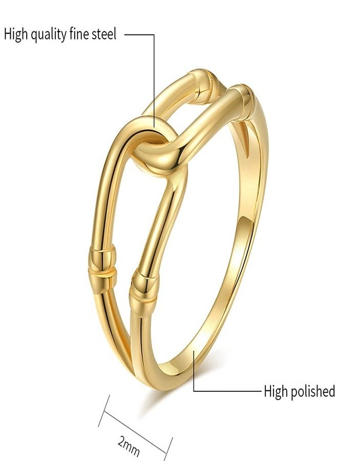 Jude Jewelers Stainless Steel Wave Knotted Chain Infinity Classic Plain Promise Statement Anniversary Ring (Gold, 13) - Image 3