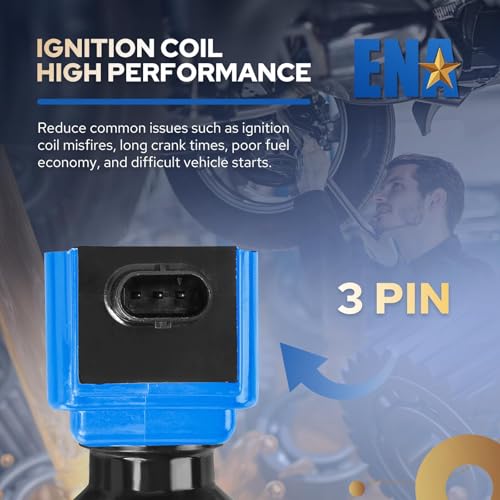 ENA حزم ملف الإشعال الأزرق ENA 2.0L L4 متوافقة مع فورد لينكولن فوكاس إيسكيب فيوجن إيدج MKC MKZ 2.0 2012 2013 2014 2015 2016 2017 2018 2019 ملفات لـ C1816 UF670 DG546 CM5Z12029A 5C1873 مجموعة من 4 - Image 4