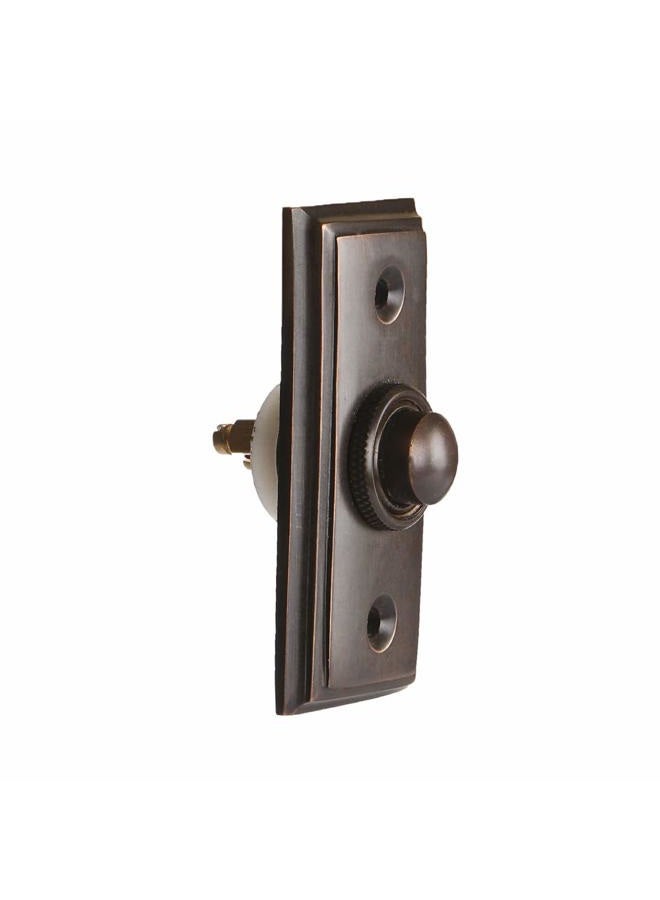 A29 Wired Brass Doorbell Chime Push Button in Oil Rubbed Bronze Finish, Vintage Decorative Door Bell with Easy Installation, 2 9/16 x 1 3/16 in - Image 3