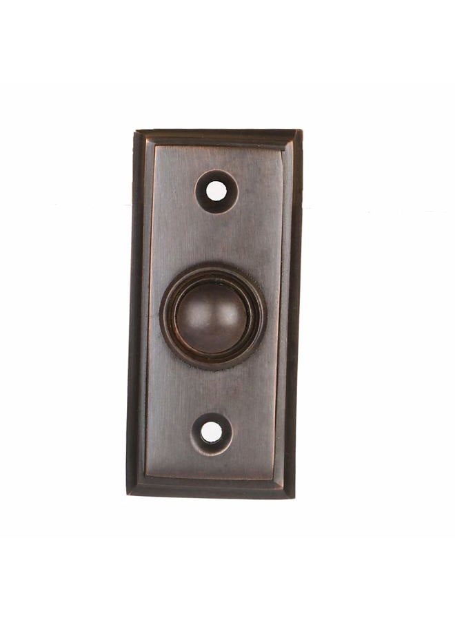A29 Wired Brass Doorbell Chime Push Button in Oil Rubbed Bronze Finish, Vintage Decorative Door Bell with Easy Installation, 2 9/16 x 1 3/16 in - Image 1