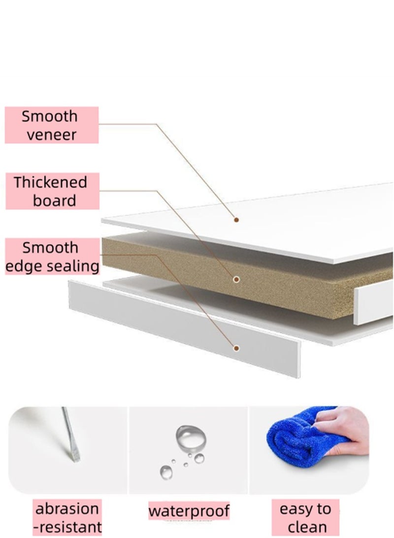 طاولة الكمبيوتر على شكل L ، مكتب زاوية المكتب الصناعي متعدد الوظائف مع رفوف التخزين ، طاولة الألعاب متعددة الوسائط محطة العمل الكمبيوتر المحمول المكتب للمكتب المنزلي ، توفير المساحة (أبيض ، YN122) - Image 4