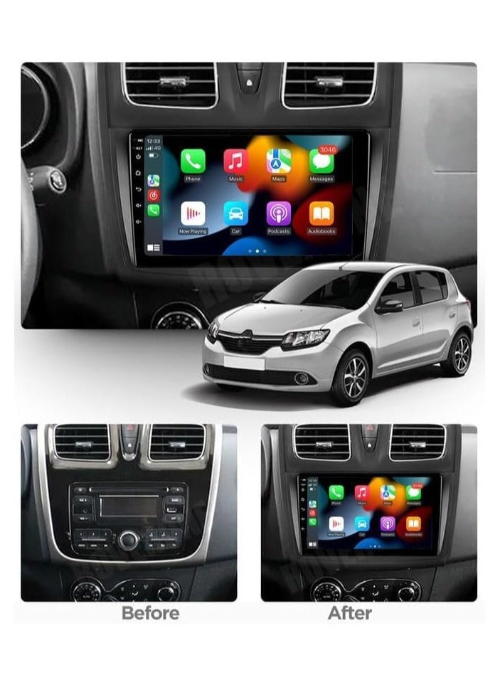 SHEZA STAR Android Car Stereo for Renault Logan 2 2012-2022 Sandero 2 2013-2022 1GB RAM 32GB ROM Mirror Link Wi-Fi BT, Radio GPS Navigation, 9 Inch IPS Touch Screen with AHD Camera Included  - Image 2