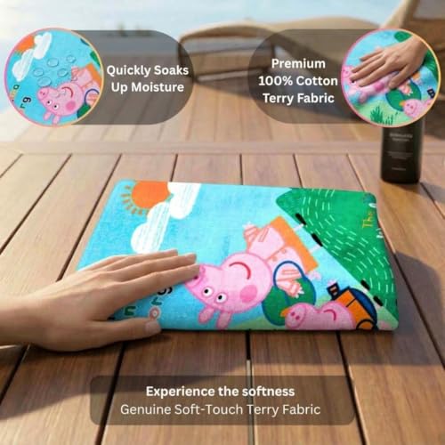 Athom Trendz Athom Living Peppa Pig Kids Bath Towel 350 GSM 60x120 cm Combo (Pack of 2) - Image 4