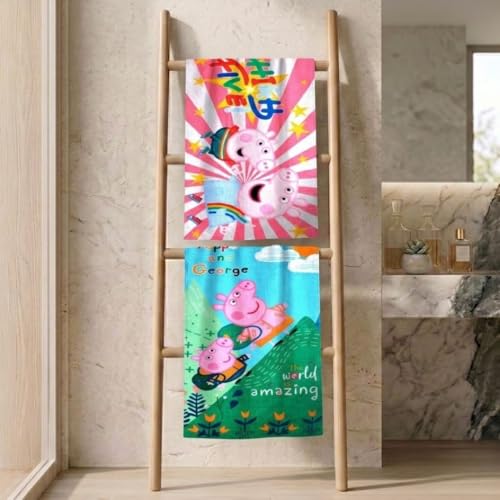 Athom Trendz Athom Living Peppa Pig Kids Bath Towel 350 GSM 60x120 cm Combo (Pack of 2) - Image 3