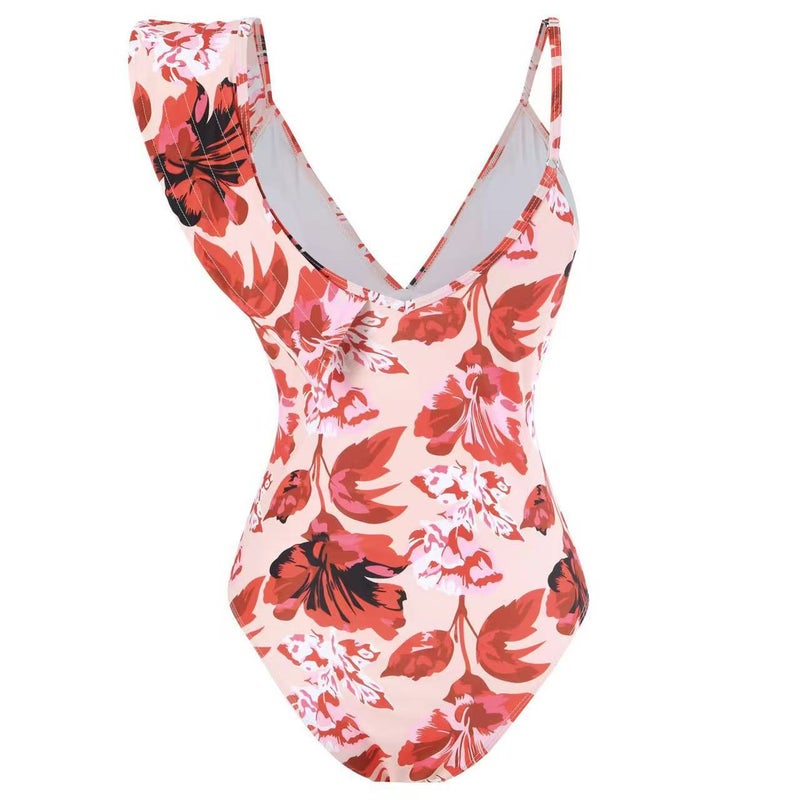 2025 New Bikini Two-Piece Swimsuit Women'S Digital Printed Ruffled Bikini - Image 3
