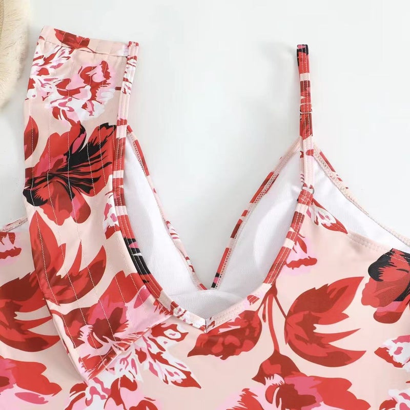 2025 New Bikini Two-Piece Swimsuit Women'S Digital Printed Ruffled Bikini - Image 4
