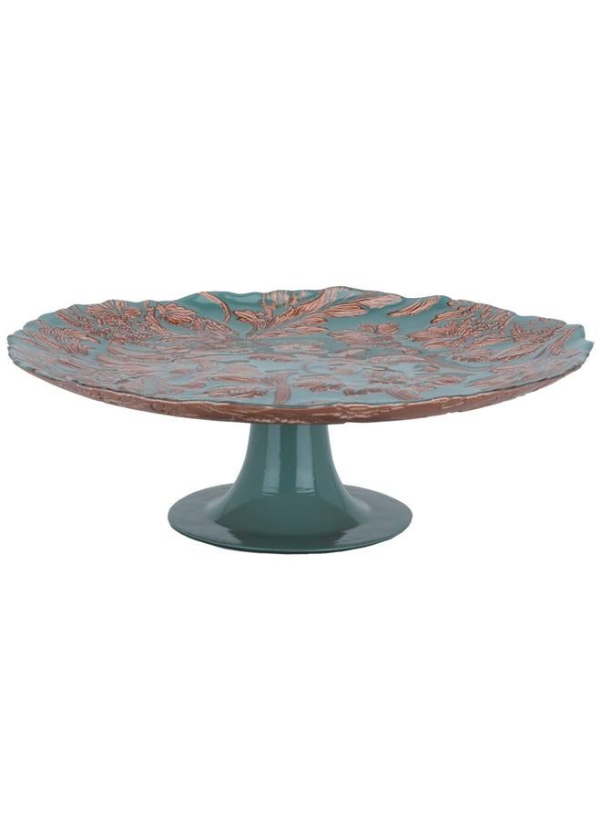 السيف غاليري حامل تقديم زجاجي 28X28X12 سم أخضر - Image 1