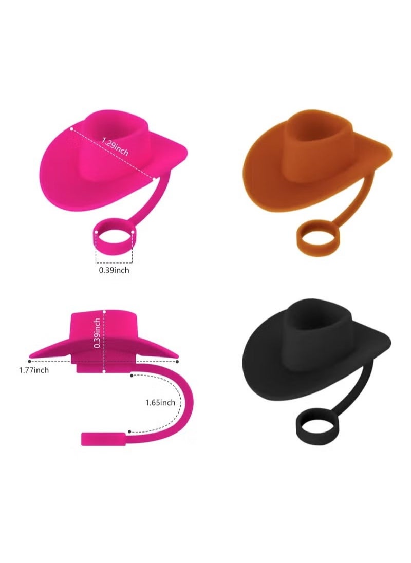 Generic - 6 PCS Cute Straw Cover Toppers for 8-10 mm Straw, Funny Cute Straw Cap Cover, Cup Accessories Straw Covers for Stanley, Cowboy Cap Straw Stoppers Protector Reusable Drinking Accessories - Image 1