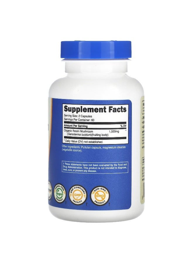 Nutricost, Reishi Mushroom, 1,500 mg, 120 Capsules (750 mg per Capsule) (Packaging may vary) - Image 2
