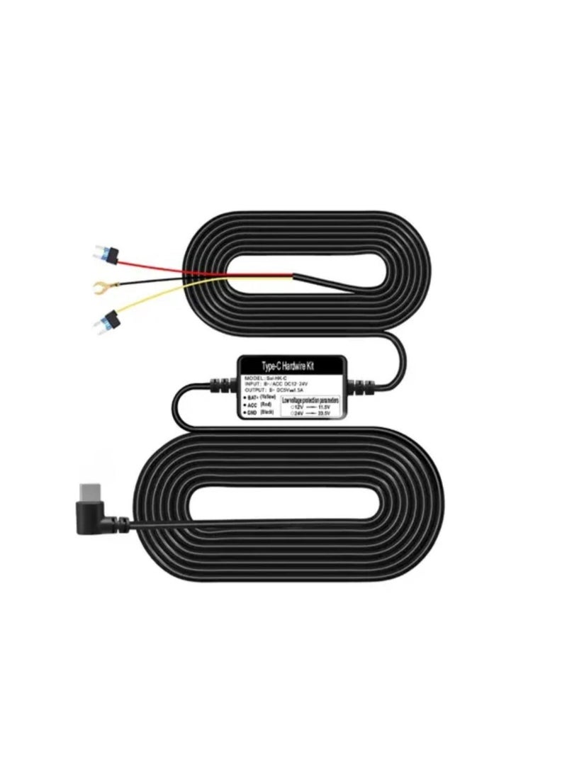 نيو سمارت طقم الأسلاك الصلبة لكاميرا لوحة العدادات مع منفذ Type C 12V-24V إلى 5V/2.5A للكاميرا Azdome DDPAI 70Mai لمراقبة الركن على مدار الساعة - Image 4