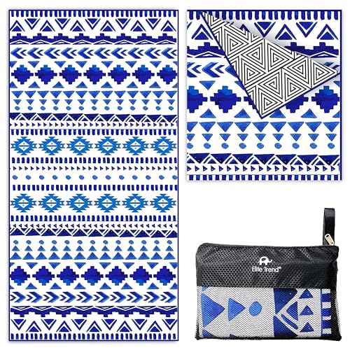 Elite Trend Quick Dry Towel Extra Large 78x35 Inch - Microfiber Beach Towel - Perfect for Beach, Travel, Swimming, Pool, Yoga, Hiking, Camping - Lightweight, Fast Drying, Compact for Adults (Aztech) - Image 1