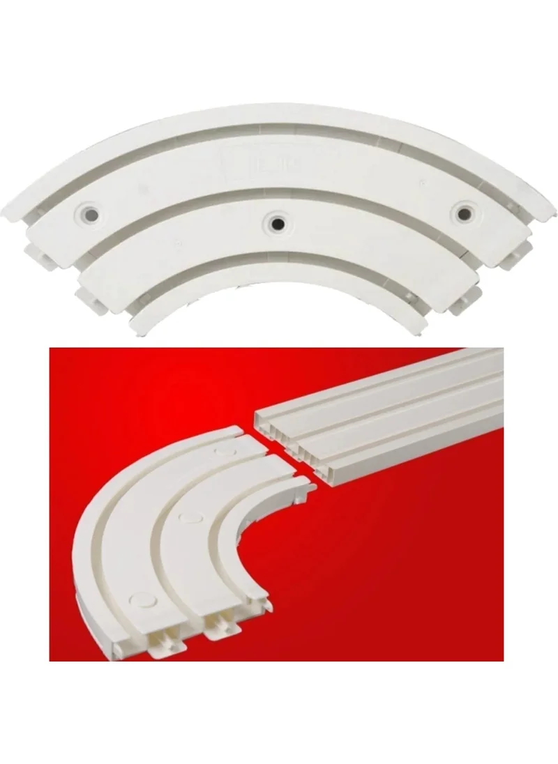 باركوفيكس Corner Cornice Curtain Rail Corner 3 Way Turn Plastic 90° Rotates Comfortably Without Your Curtains Getting Stuck Durable