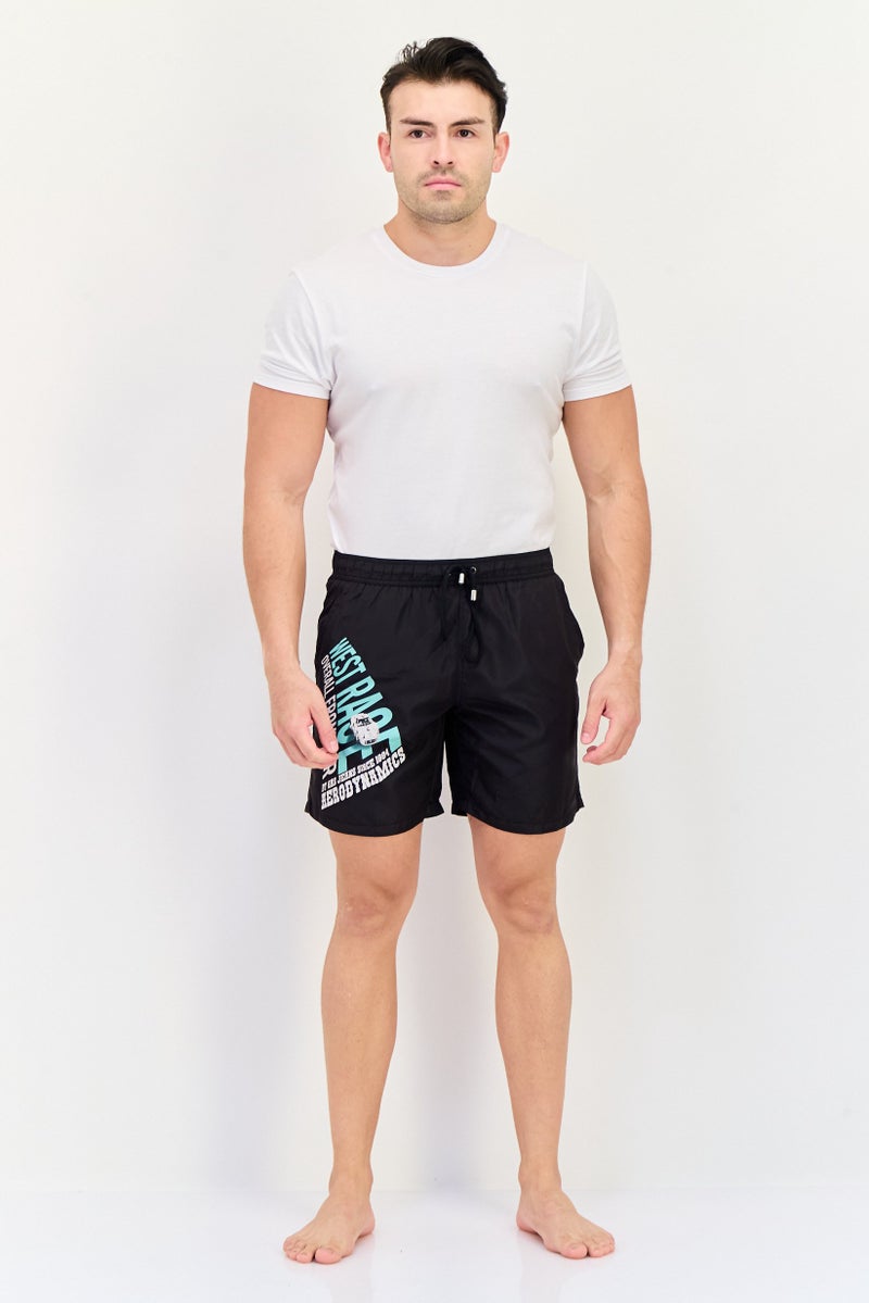 GAS Men Graphic Print Board Shorts Swimwear, Black  - Image 4