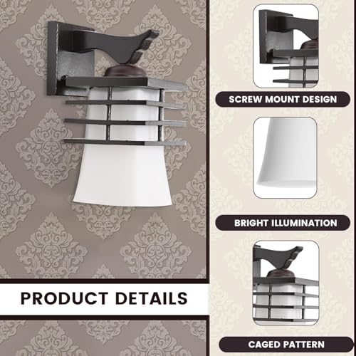 GIGAWATTS Wall Lamp Decorative Light for Home Décor, Fancy Indoor Outdoor Wall Light, Hanging Sconce Lamp for Bedroom, Living Room, Hall, Modern Wall Lighting Fixture (1Pc, Without Bulb, WL542) - Image 4