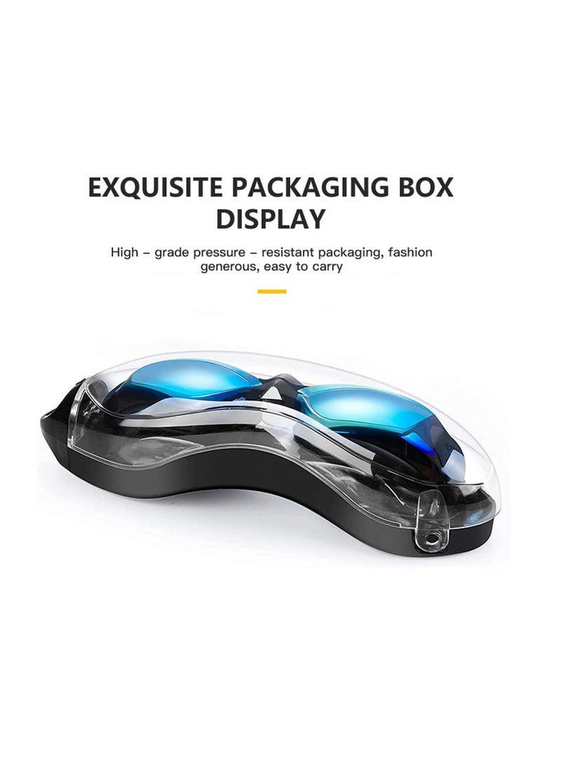 ECVV نظارات سباحة مضادة للضباب من ECVV، لا تتسرب، حماية من الأشعة فوق البنفسجية، تناسب النساء والرجال والبالغين والشباب والأطفال، نظارات سباحة واسعة الرؤية مع حزام قابل للتعديل - Image 5