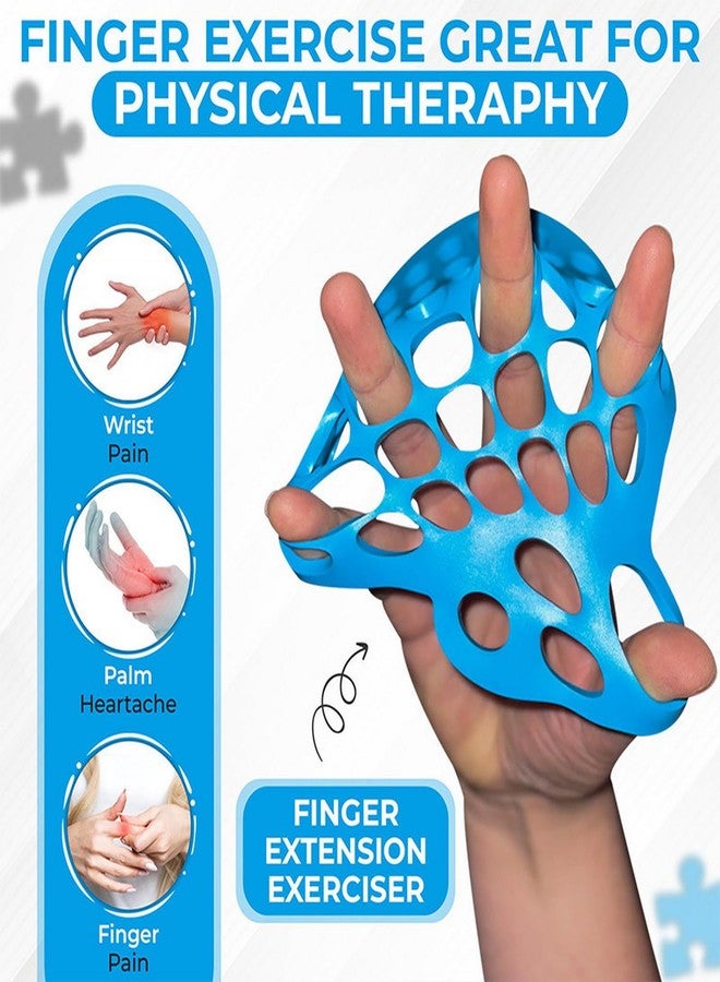 GRITOSE Blue Pink Finger Stretcher Hand Therapy Equipment Exerciser Finger Grip Strengthener Strength Trainer Gripper Set Hand Exercise Power Web with Dual Resistance Levels Exercise Guitar Rock Climbing2pcs - Image 5