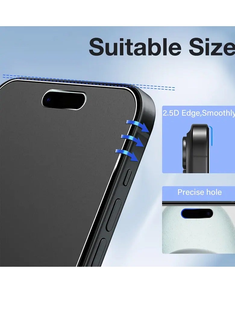 واقي شاشة زجاجي مقوى للخصوصية لهاتف iPhone 15  - [عبوة واحدة] - Image 2