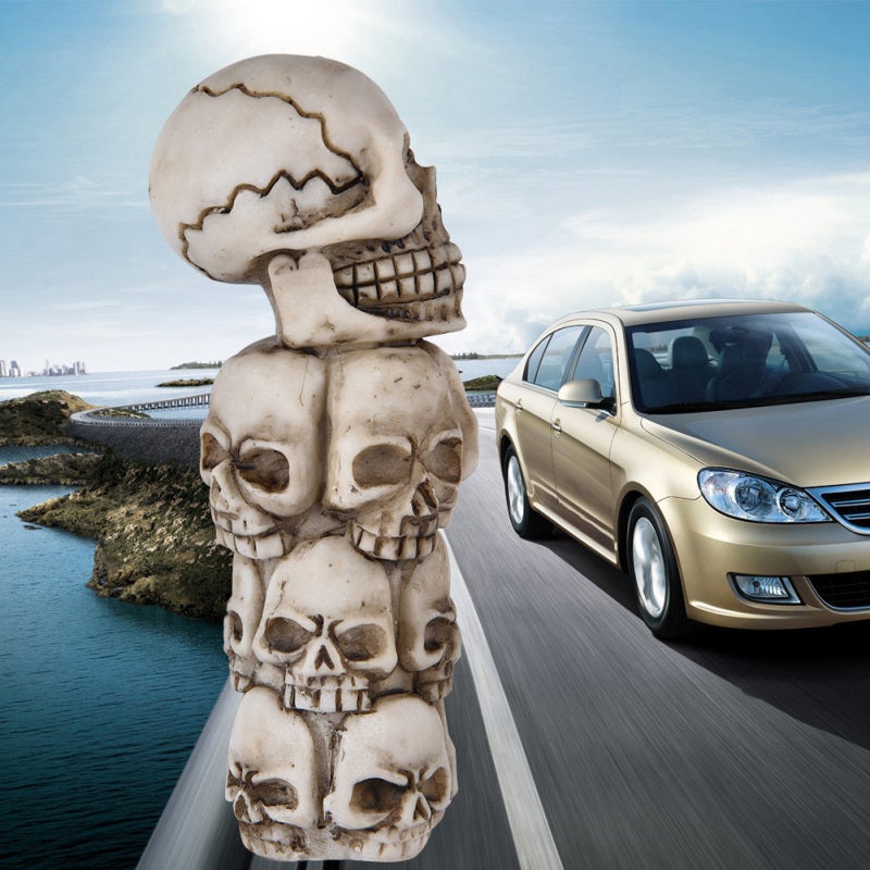 Car Manual Gear Shift Knob: Skeleton Skull Head, Quality Eco-Friendly Non-Toxic Durable Material, Exquisite Craft, Stylish Design, 3 Hoses (8mm, 10mm, 12mm) Easy Installation - Universal Fit for Most - Image 2