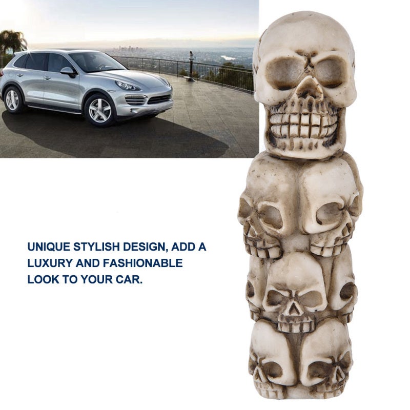 Car Manual Gear Shift Knob: Skeleton Skull Head, Quality Eco-Friendly Non-Toxic Durable Material, Exquisite Craft, Stylish Design, 3 Hoses (8mm, 10mm, 12mm) Easy Installation - Universal Fit for Most - Image 3