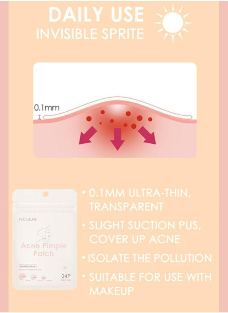 FOCALLURE - Invisible Acne Pimple Patch for Day Use and Night Use 2 Pcs (1 of Each) - Image 1