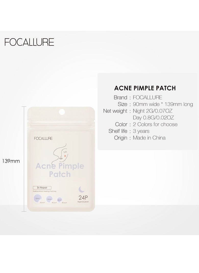 FOCALLURE - Invisible Acne Pimple Patch for Day Use and Night Use 2 Pcs (1 of Each) - Image 1