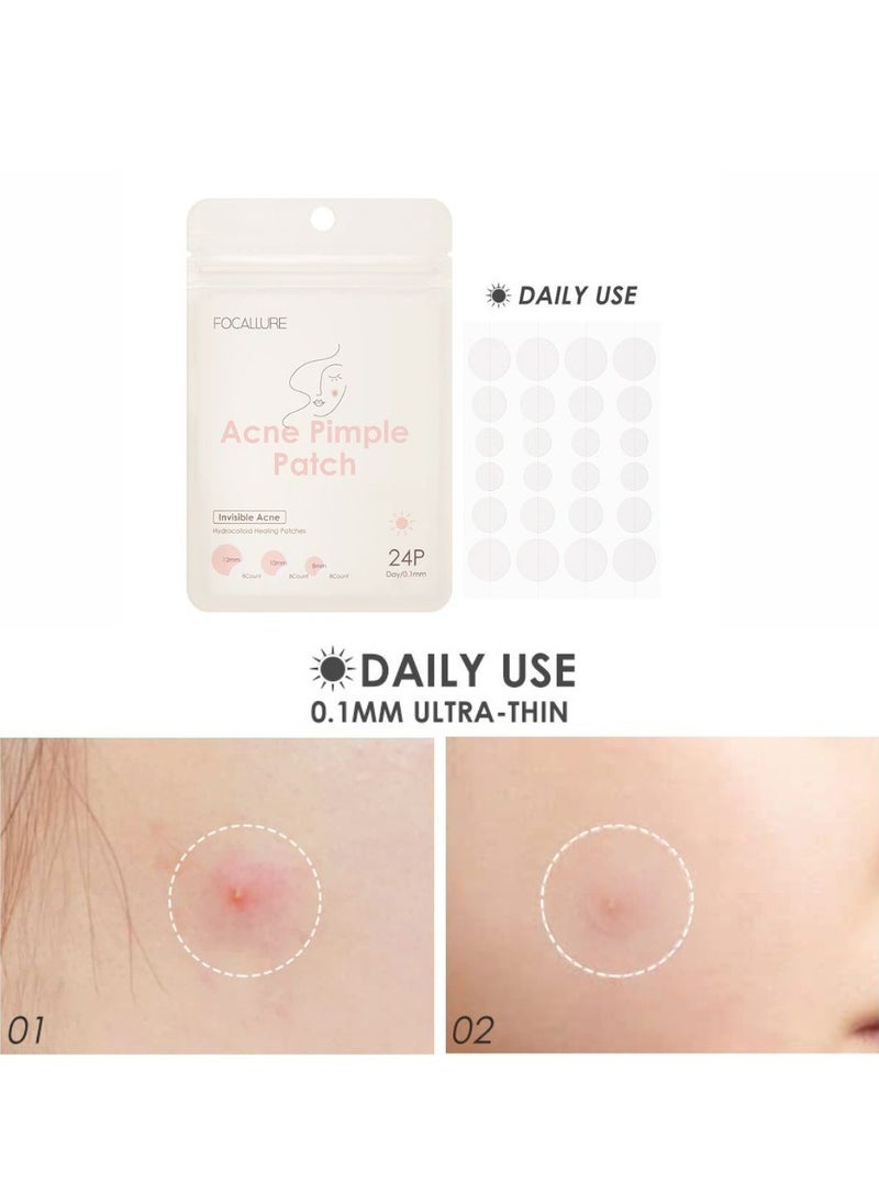 FOCALLURE - Invisible Acne Pimple Patch for Day Use and Night Use 2 Pcs (1 of Each) - Image 1