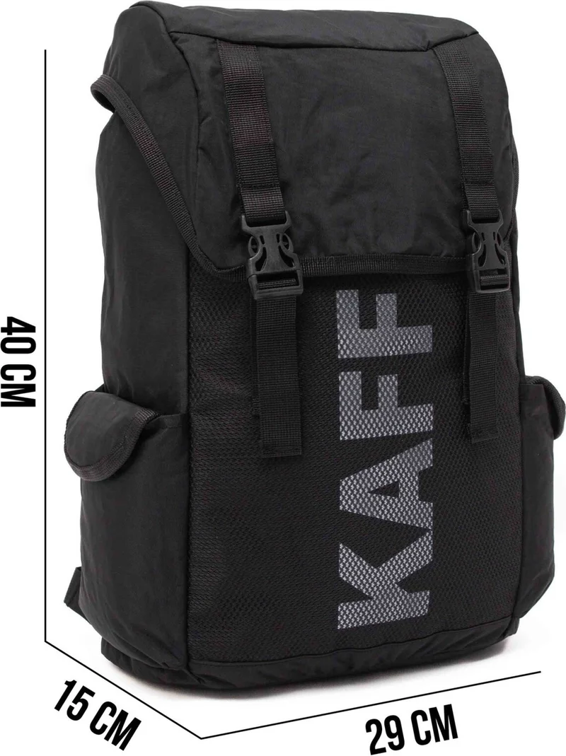 كاف Logo Black Unisex Crinkle Fabric Water Resistant Drawstring Travel Sports Outdoor School Backpack