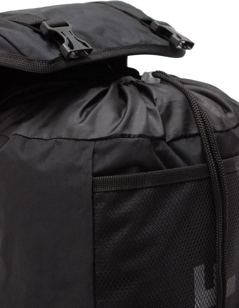 كاف Logo Black Unisex Crinkle Fabric Water Resistant Drawstring Travel Sports Outdoor School Backpack