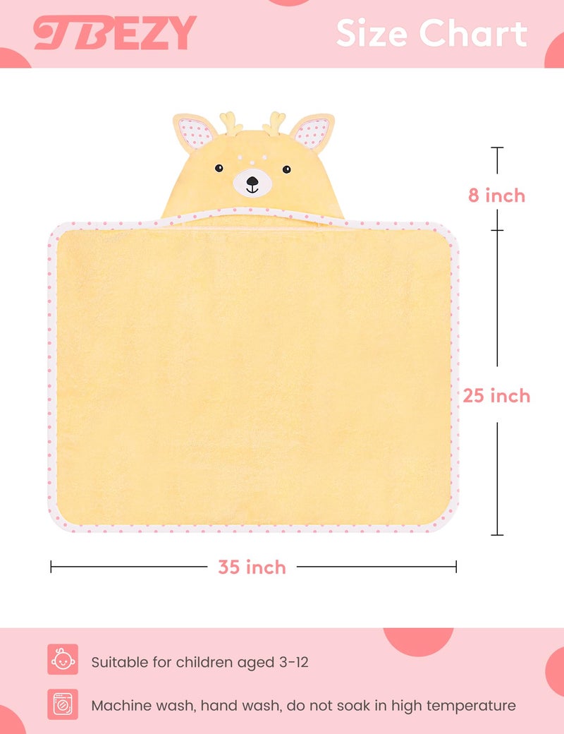 TBEZY Baby Hooded Towel with Unique Animal Design Ultra Soft Thick Cotton Bath Towel for Newborn (Fawn) - Image 2