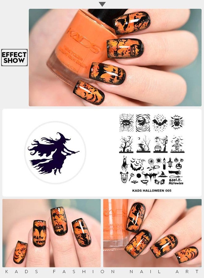 KADS Halloween Nail Plates Nail Stamp Templates Nail Art Stamping Kits with Pumpkin Ghost Skull Bat Image Plates for DIY Decoration (HA005) - Image 3