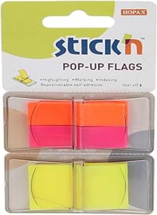 Hopax-stick'n 26006 Sticky Note with 3 Neon Lime Flags 130-Sheets