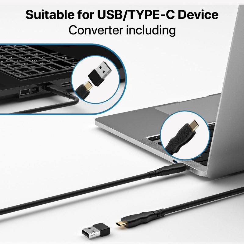 NUOSIYA MIDI Cable,MIDI to Type-C Interface Cable 4.5FT,MIDI Interface in-Out to Type-C Cord Adapter with Indicator for Piano Keyboard to PC Mac Laptop,Arranger Keyboard Tool - Image 4