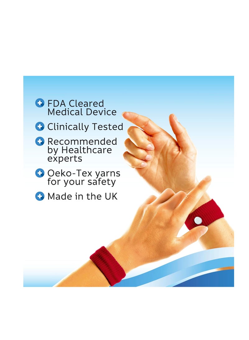 سي-باند سوار معصم مضاد للغثيان بالضغط الإبري لغثيان الحركة والصباح - زوج واحد باللون الأحمر - Image 3